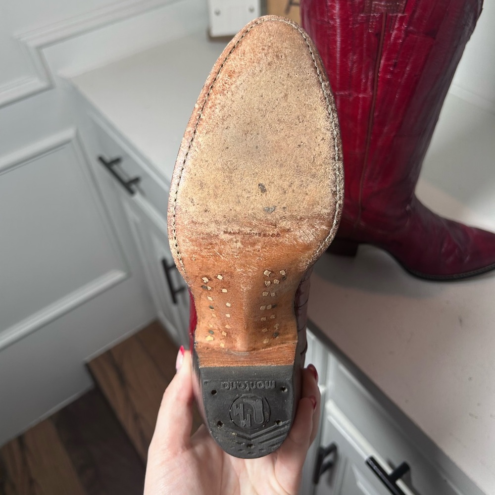 **SOLD**Vintage Montana Eel Skin Cowboy Boots Women’s 5 Exotic Leather Western - Picture 6 of 10